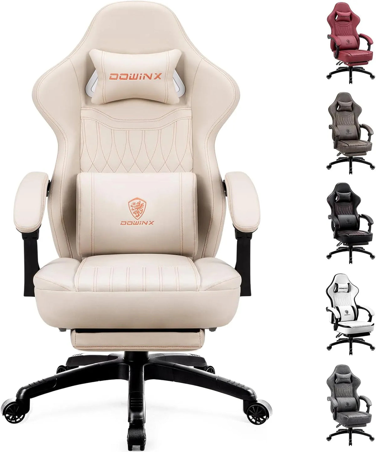 Bureau et table informatique: en cuir, avec coussins, blanc, avec fonction massage