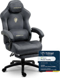Chaise — avec accoudoirs, avec dossier, avec coussins, pour gaming, gris, réglable, inclinable