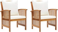 Chaises de jardin — en bois, avec coussins
