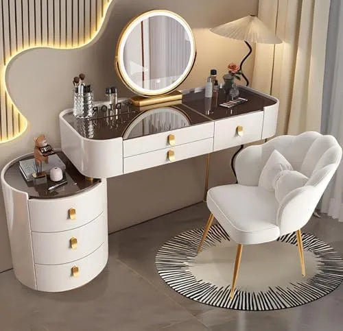 Ensemble de table de maquillage avec miroir à écran tactile: pour enfant, avec tiroirs, avec écran, 6 tiroirs