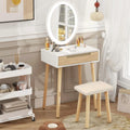 YU YUSING Coiffeuse et table de maquillage LED Lumière Dimmable Table de Maquillage avec – en bois, avec tiroirs, affichage LED