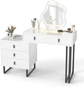 Bureau: avec tiroirs, avec Bibliothèque et étagère de rangements, réglable, affichage LED, 2 étagères, 5 tiroirs, 120 × 40 × 124 cm