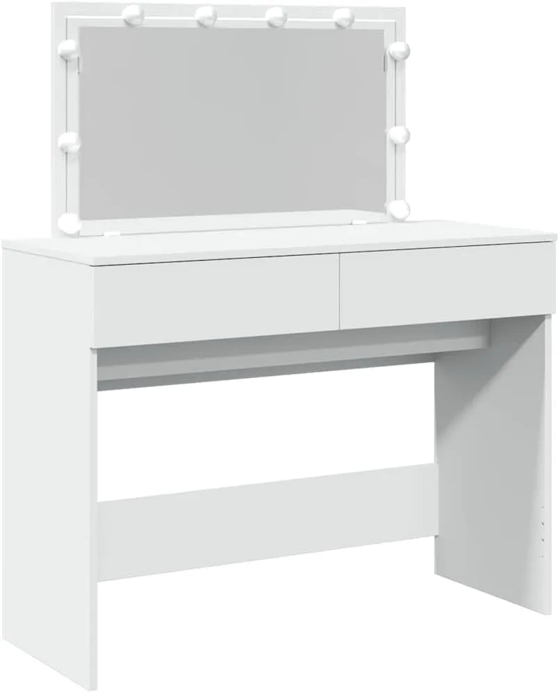 Bureau et table informatique – affichage LED, 100 × 40 × 120 cm, blanc