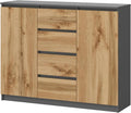 Bureau et table informatique — avec tiroirs, 2 portes, 4 tiroirs, 120 × 97 × 40 cm