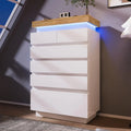 Armoire de rangement: avec rangement, avec tiroirs, affichage LED, 6 Tiroirs, 115 × 73 × 39 cm, blanc
