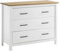Commode et meuble à tiroirs 3 Tiroirs Bois Ciré Coloris Blanc – en bois, avec tiroirs