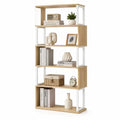Étagère en bois MDF à 5 niveaux avec structure en métal blanc