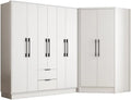 Armoire de rangement — FEOVA, avec tiroirs, 8 Portes, 2 tiroirs, blanc
