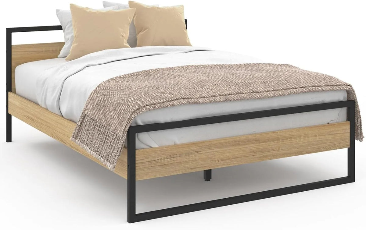 IDMarket — en métal, en bois, 140 × 190 cm, noir