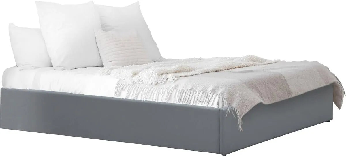 Habitat et Jardin Lit Simple en PVC avec Coffre Ava: 90 × 190 cm, gris