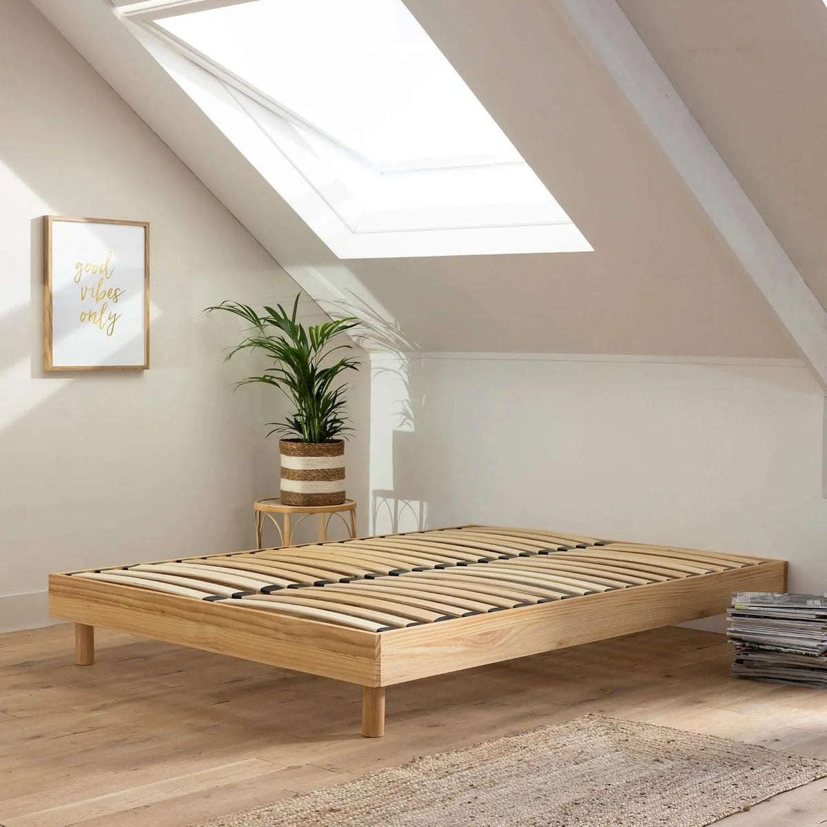 Terre de Nuit Sommier kit en Bois Massif Naturel 140x200 — 140 × 200