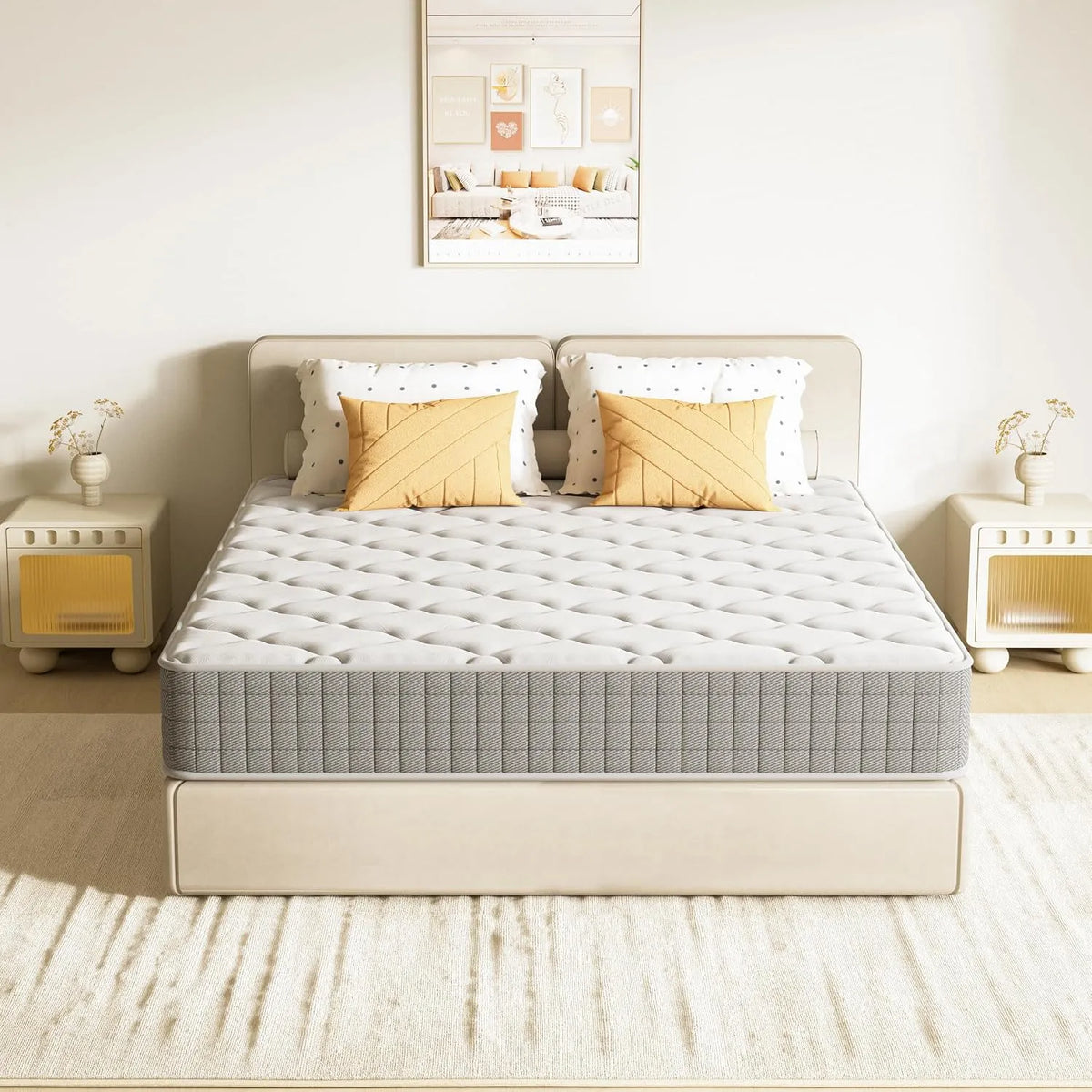 Matelas – respirant, réversible, rembourrage en mousse, 140 × 190, 22cm