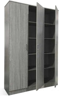 Armoire de rangement – avec rangement, 3 portes, 120cm, gris