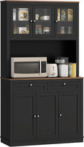HOMCOM Armoire de rangement: en verre, avec rangement, avec tiroirs, avec Bibliothèque et étagère de rangements, 6 Portes, 2 tiroirs, 100 × 40 × 180cm