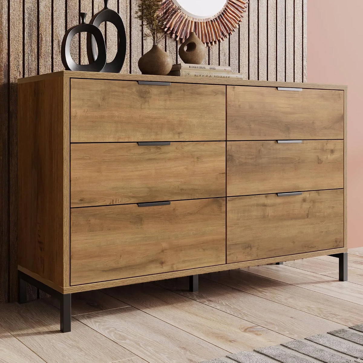 Buffet et meuble de rangement – avec tiroirs, 6 Tiroirs, 120 × 40 × 76 Cm