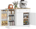 HOMCOM Buffet et meuble de rangement Cuisine — avec rangement, avec tiroirs, avec étagères, réglable, 3 Portes, 105 × 40 × 83 cm, blanc