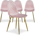 Matelas — Lot de 4, rose, revêtement en velours