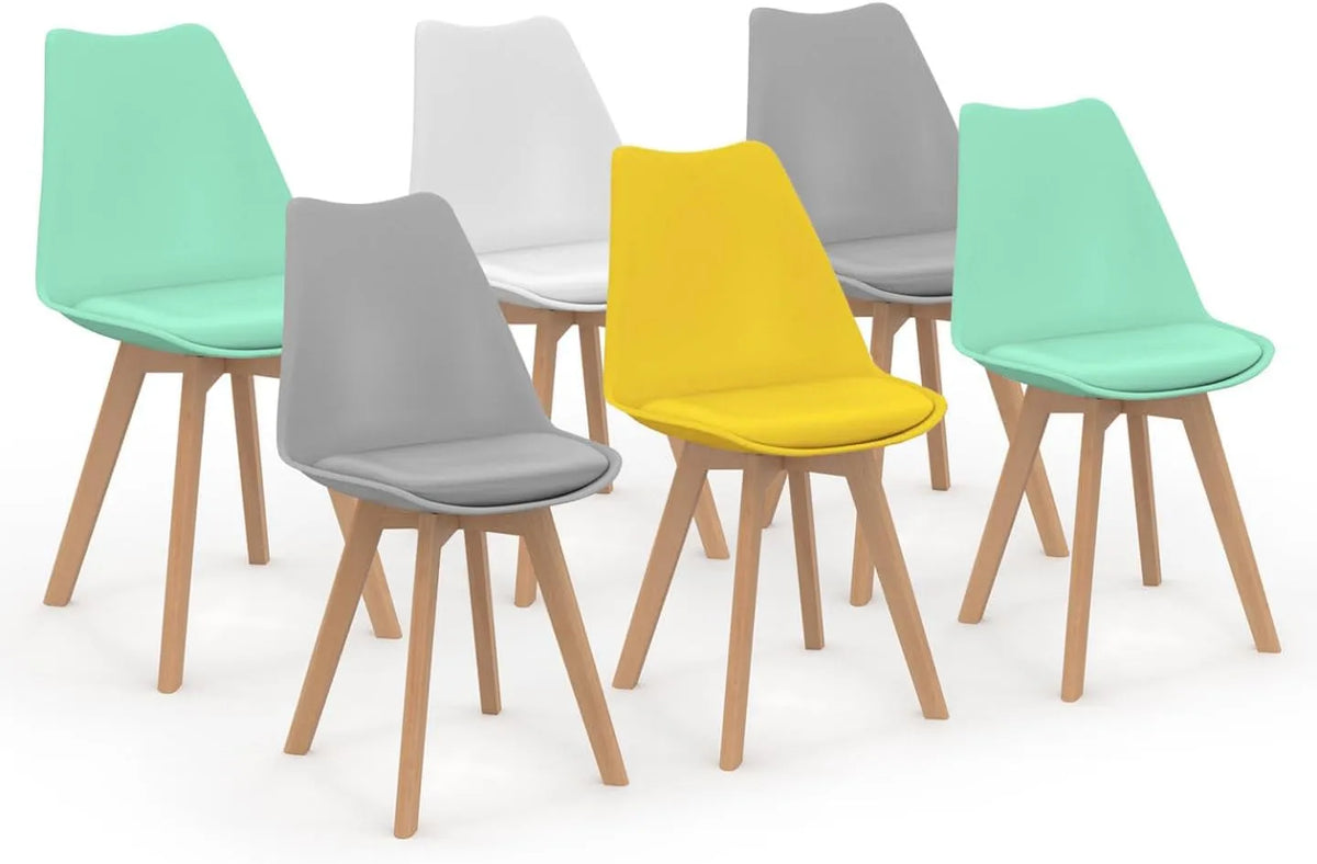 Chaise — SARA, Lot de 6, gris