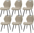 Chaise — en métal, revêtement en tissu, avec dossier, Lot de 6, gris