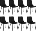 Chaise — en métal, avec accoudoirs, avec dossier, Lot de 8, noir, revêtement en velours