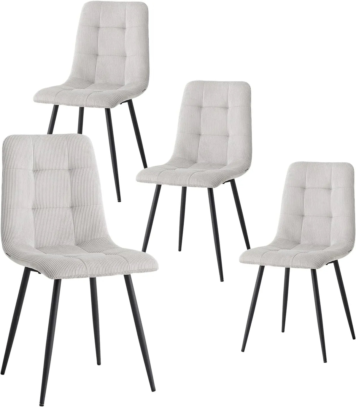 Bureau et table informatique: en métal, en velours côtelé, avec accoudoirs, Lot de 4, gris
