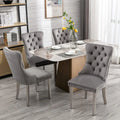 Chaise — en acier inoxydable, Lot de 4, 130kg, revêtement en velours