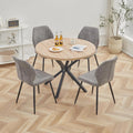 Table à manger et table de salle à manger — MDF, revêtement en tissu, 100 cm, gris