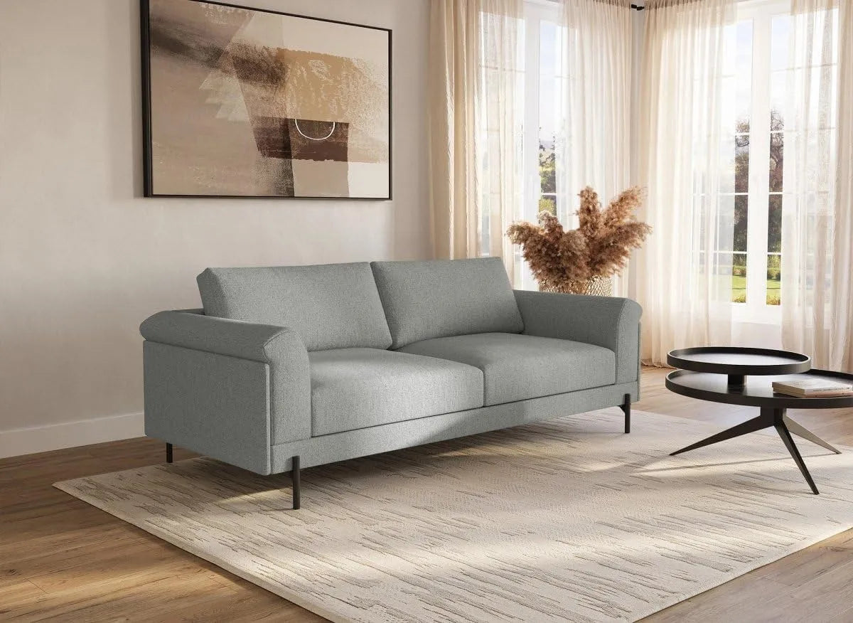 Canapé – revêtement en tissu, 3 Places, gris