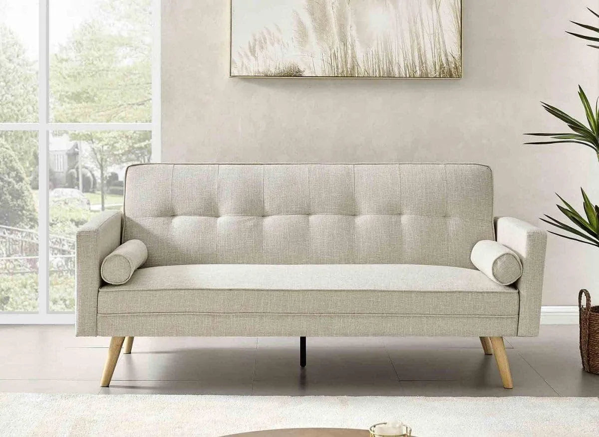 DecoInParis Banquette clic clac Beige en Tissu Tania: revêtement en tissu