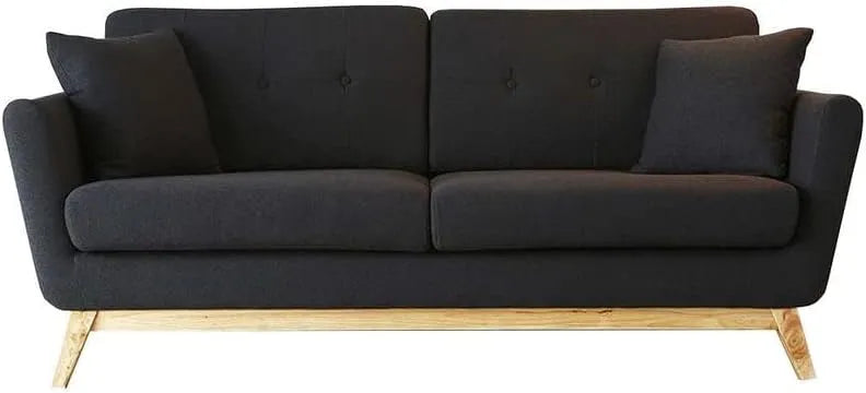 Canapé — revêtement en tissu, avec accoudoirs, avec dossier, avec coussins, 3 Places, 190 cm, anthracite