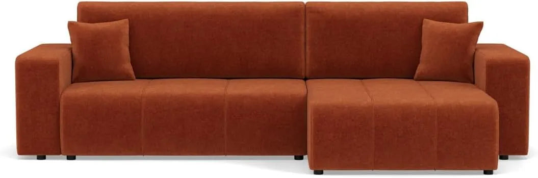 Canapé d'angle et canapé panoramique – réversible, revêtement en tissu, convertible, 5 Places