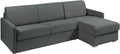 Canapé d'angle et canapé panoramique – CALIFE, réversible, revêtement en tissu, convertible, 160 cm, 22 cm, gris