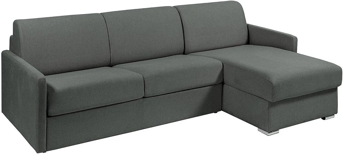 Canapé d'angle et canapé panoramique – CALIFE, réversible, revêtement en tissu, convertible, 160 cm, 22 cm, gris