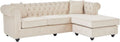 Canapé d'angle et canapé panoramique — réversible, beige, revêtement en velours