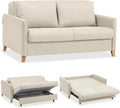 Canapé convertible et canapé-lit: revêtement en tissu, avec rangement, convertible, avec dossier, 2 Places, beige, avec rangement intégré
