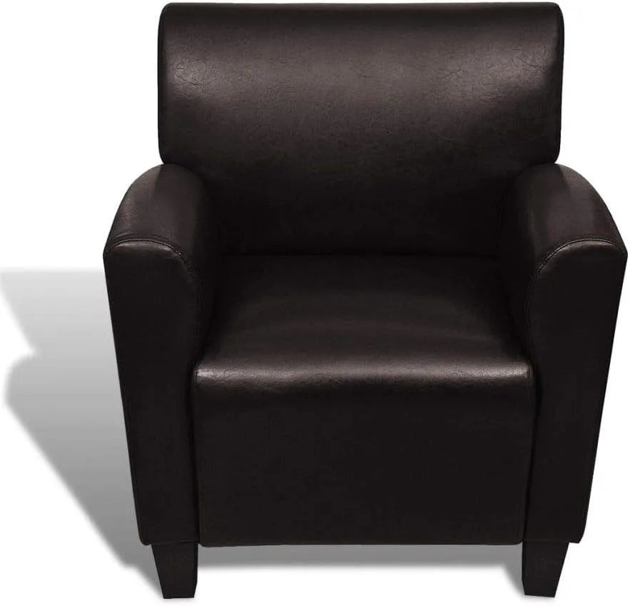 Fauteuil relax et fauteuil inclinable — en cuir, 71 × 69 × 77 cm, marron
