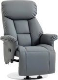 HOMCOM Fauteuil relax et fauteuil inclinable – en cuir, avec accoudoirs, réglable, gris