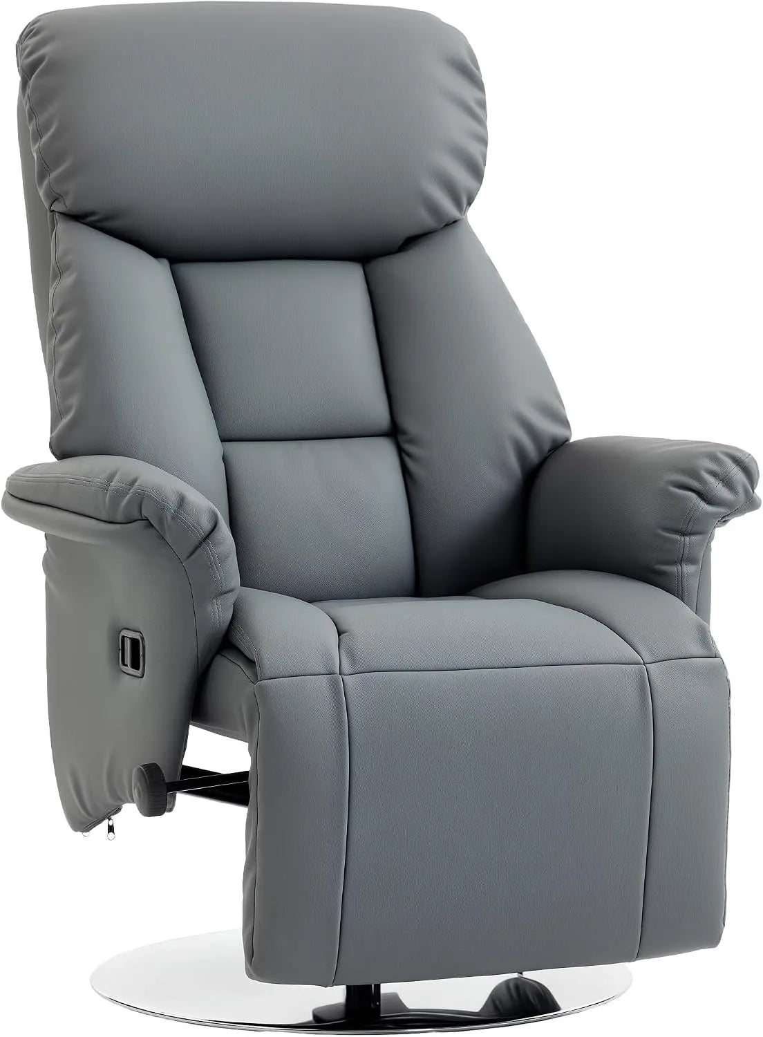 HOMCOM Fauteuil relax et fauteuil inclinable – en cuir, avec accoudoirs, réglable, gris