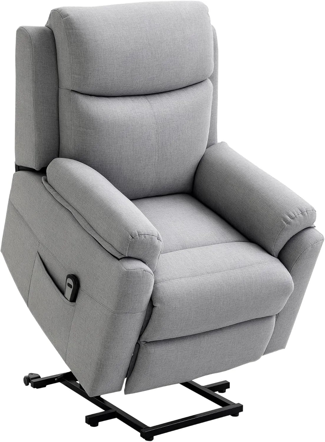 HOMCOM Fauteuil relax et fauteuil inclinable — revêtement en tissu, avec dossier, réglable, avec télécommande, 120kg, gris