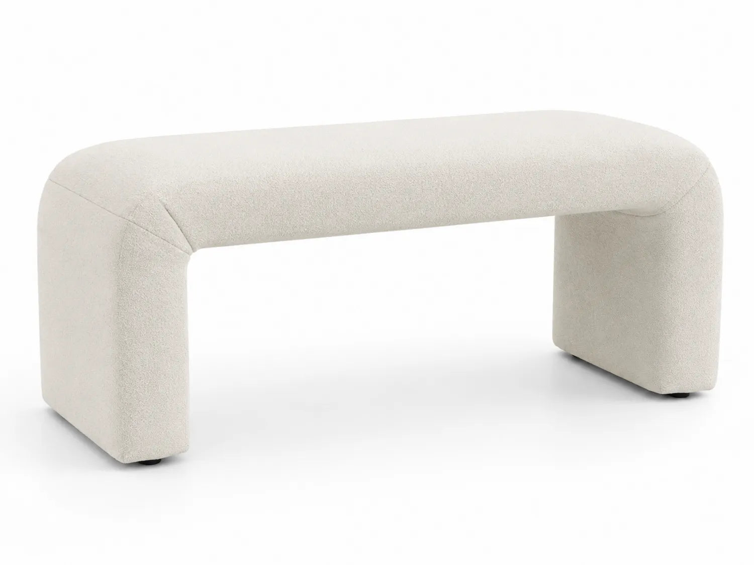 Banc en tissu bouclé beige 120cm