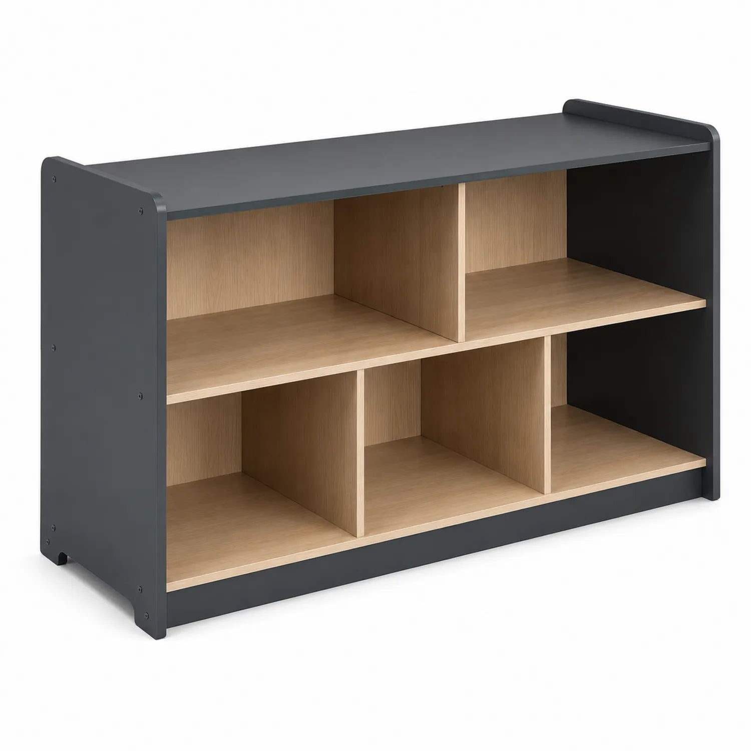Étagère rectangulaire en MDF noir et bois naturel 120x40x60 cm