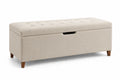 Banc de rangement en tissu Beige 120 cm