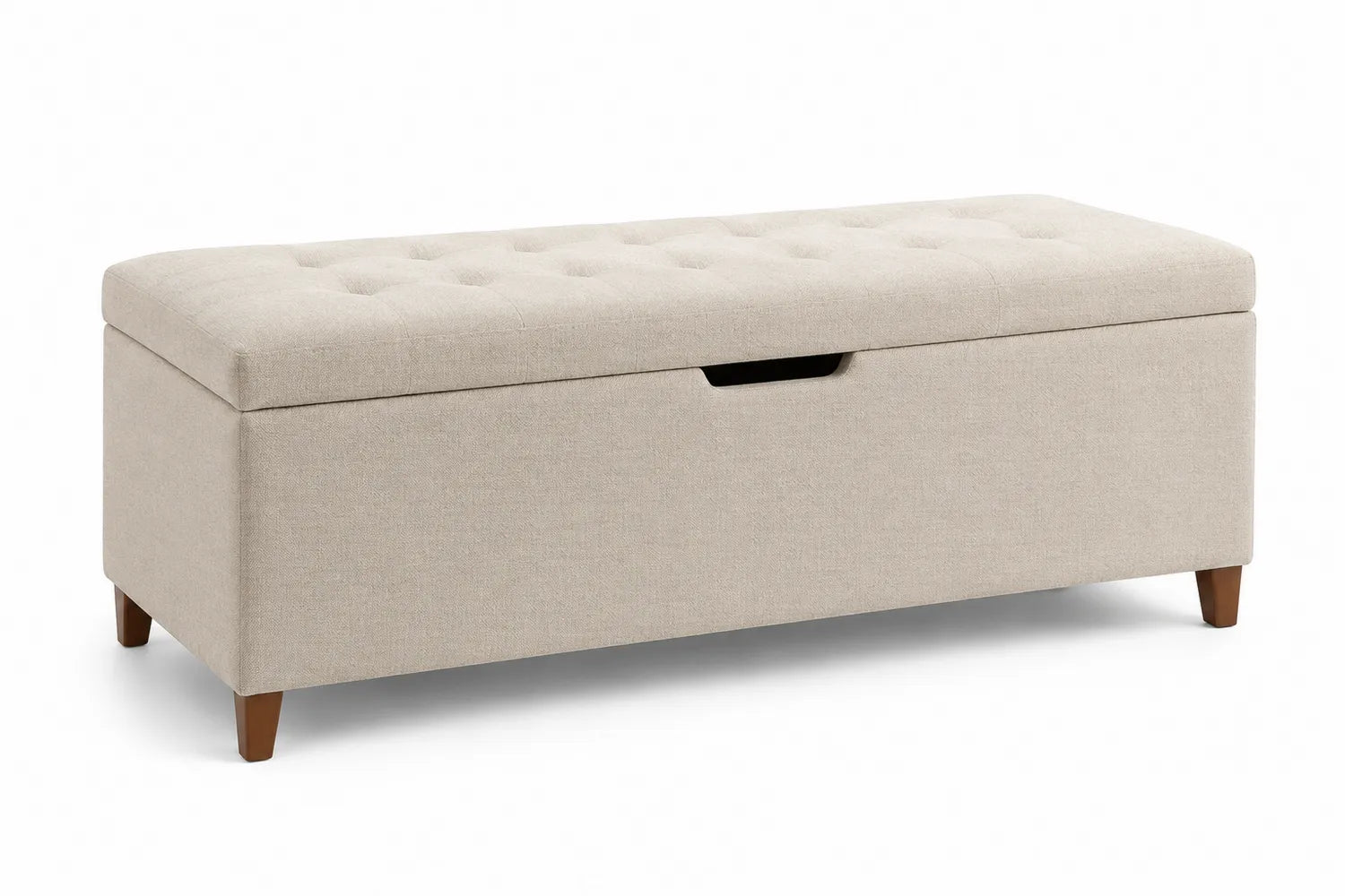 Banc de rangement en tissu Beige 120 cm