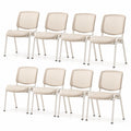 Ensemble de 8 chaises en acier avec revêtement en tissu