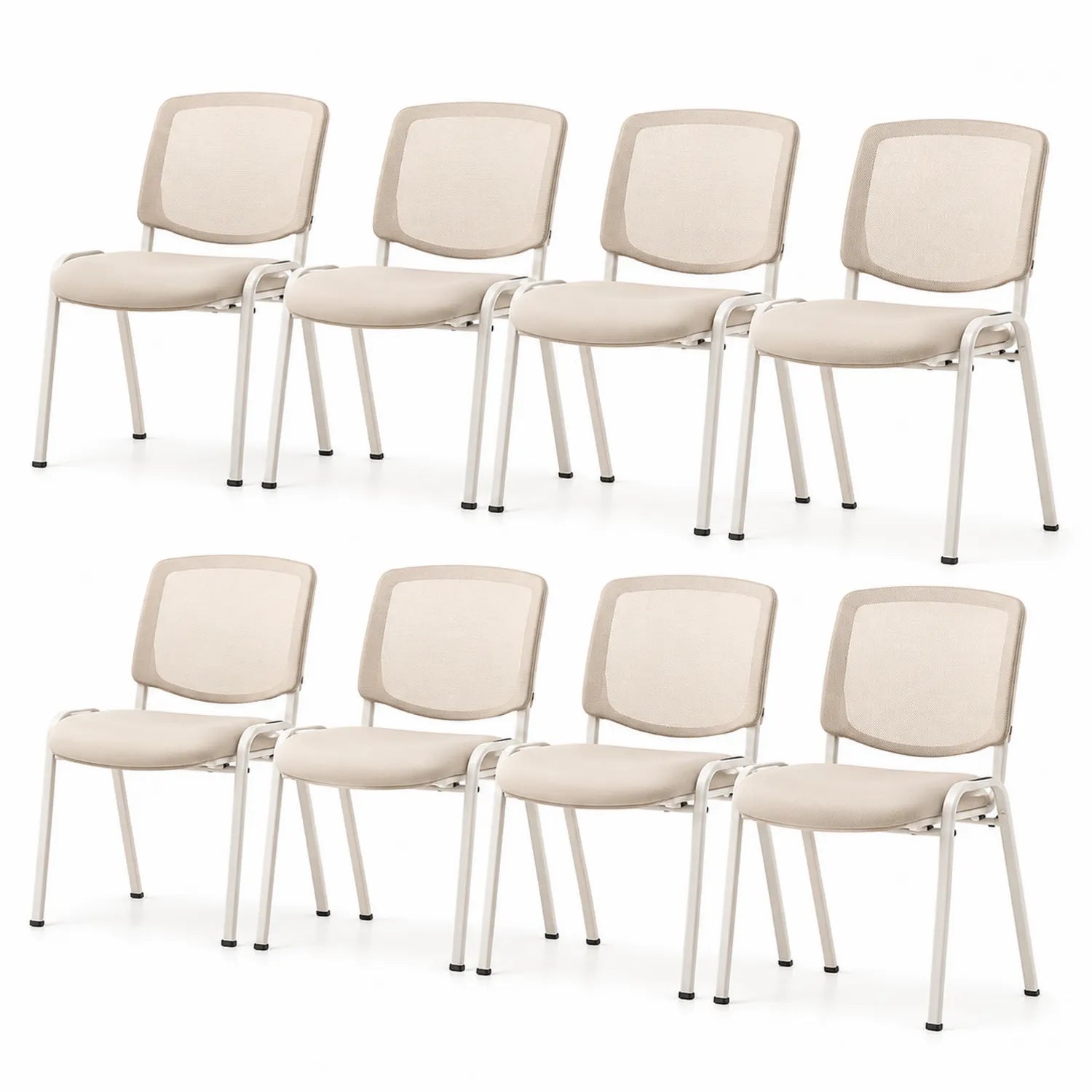 Ensemble de 8 chaises en acier avec revêtement en tissu