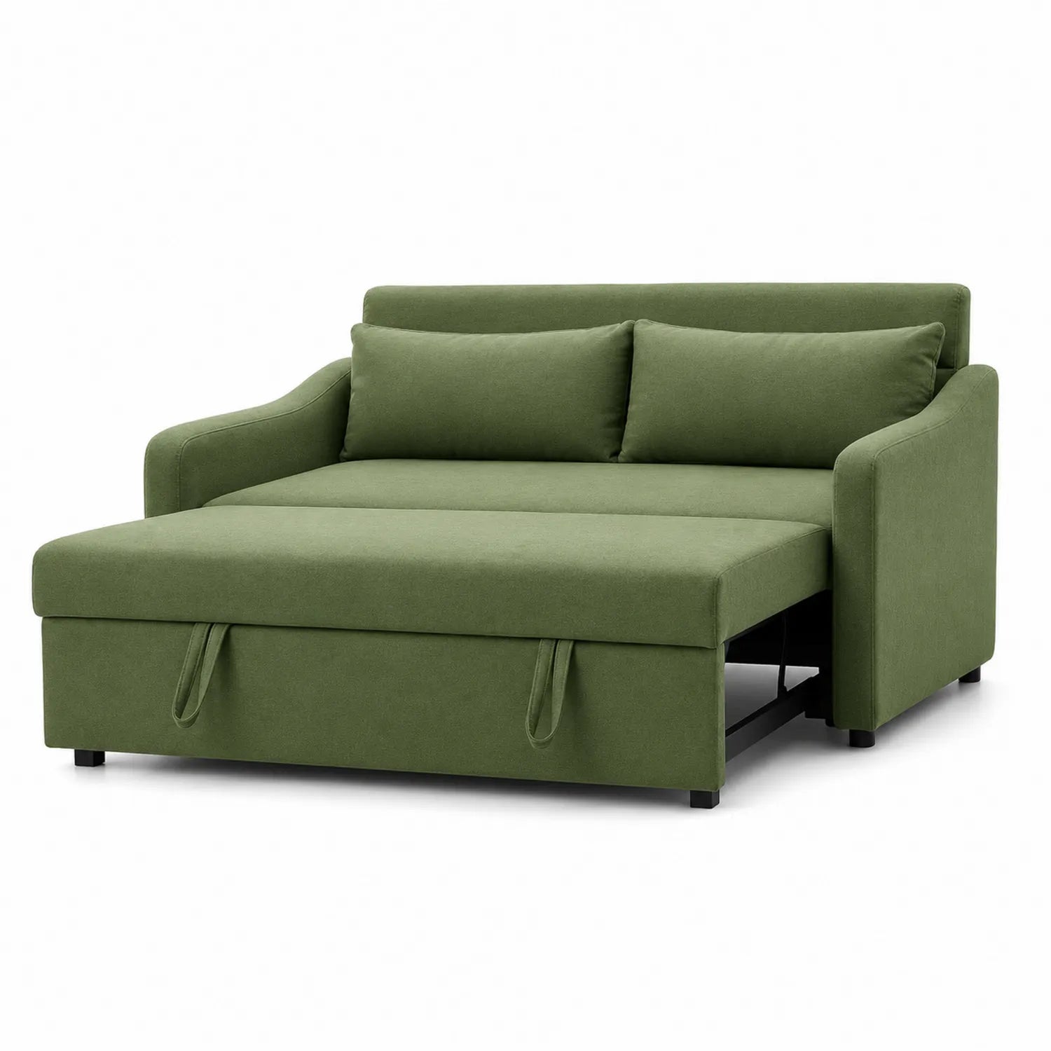 Canapé convertible en tissu polyester vert